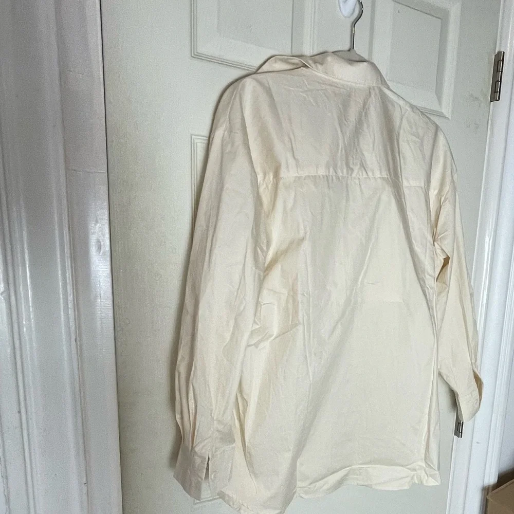 NEW 3pcs set beige womens shirt top shorts button down M;L casual - Picture 6 of 16